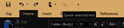 MS Word Speak Selected Text