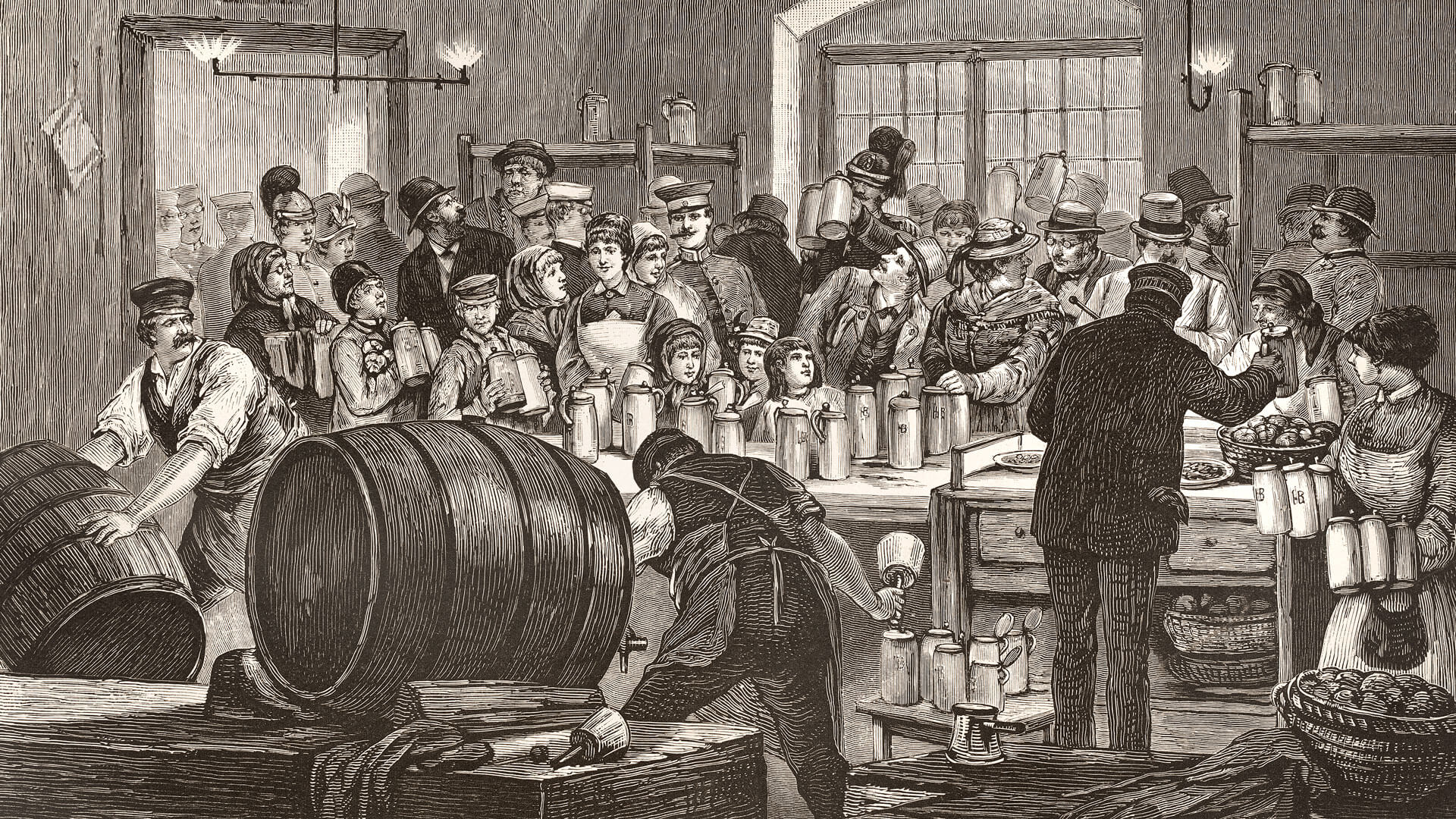 People waiting for beer at Hofbräuhaus in Munich