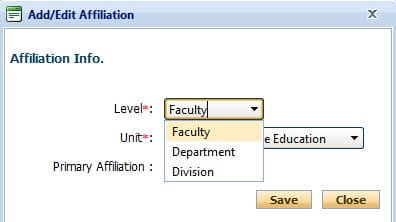 Screenshot of Research Portal