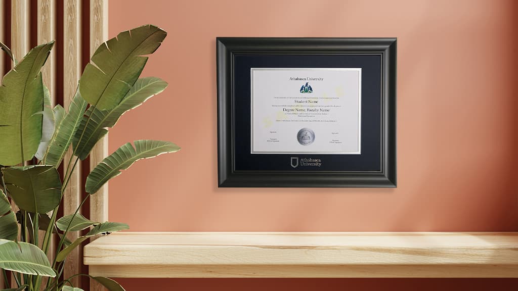 Photo of a parchment frame hanging on wall